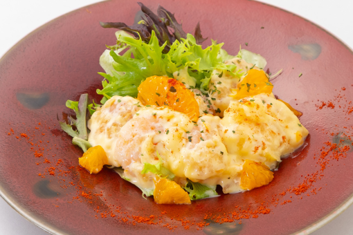 <p>海老の三ケ日みかんマヨネーズソース</p>