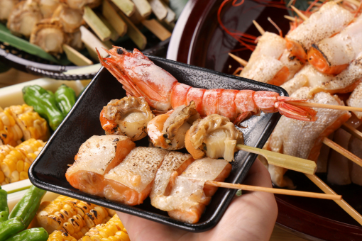 <p>海鮮串焼き</p>