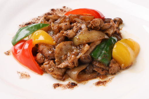 <p>湖西豚のブラックビーンズ炒め</p>