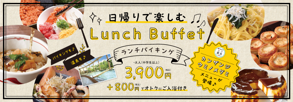 ♪♪日帰りで楽しむ♪♪　＼Lunch Buffet／