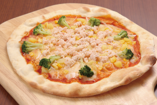 <p>かにピザ</p>