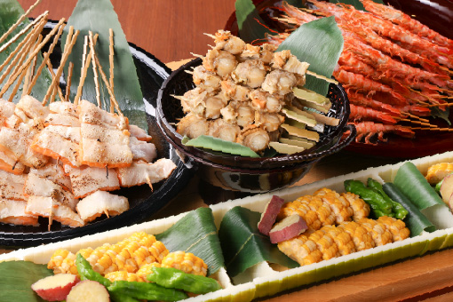 <p>海鮮串焼き</p>