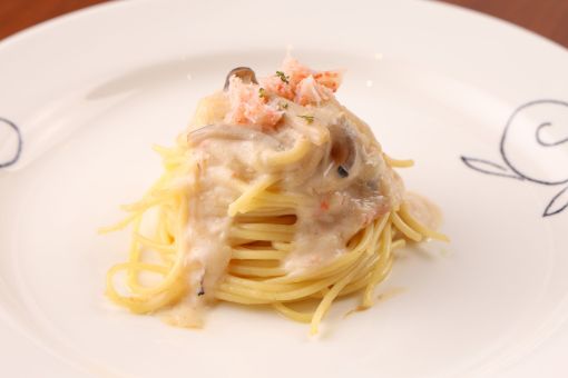 <p>かにクリームパスタ</p>